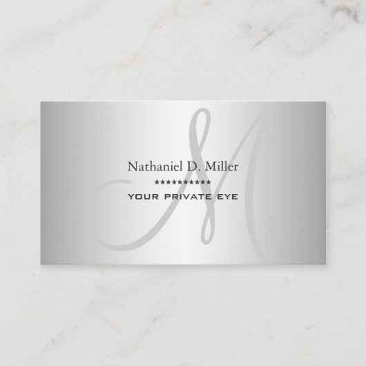 Faux Silver Grey Gradient DIY Visitekaartje (Voorkant)