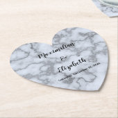 Faux Silver Grey Marble-Silver Bruiloft Jubileum Kartonnen Onderzetters (Gekanteld)