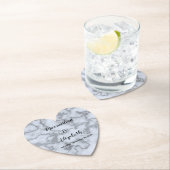 Faux Silver Grey Marble-Silver Bruiloft Jubileum Kartonnen Onderzetters (Insitu)