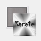 Faux Silver Karate Magnet Carré (Recto/Verso)
