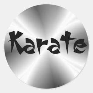 Faux Silver Karate Ronde Sticker