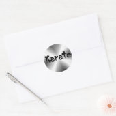 Faux Silver Karate Ronde Sticker (Envelop)