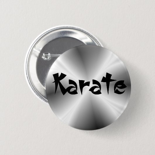 Faux Silver Karate Round Button (Voorkant /achterkant)