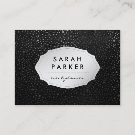 Faux Silver Label met Chic Metallic Dot Pattern (Voorkant)
