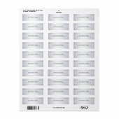 Faux Silver Look Modern Clean Sjabloon Custom Etiket (Full Sheet)
