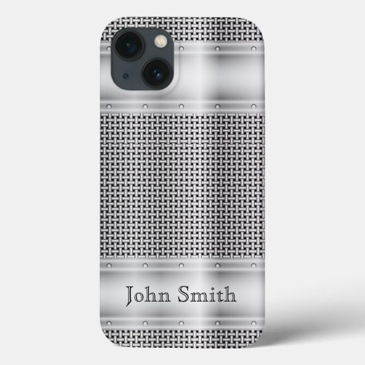 Faux Silver Metal Motif iPhone X Coque (Verso)
