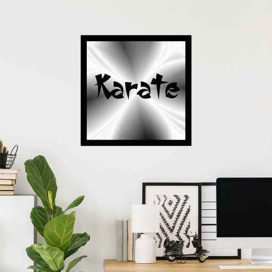 Faux Silver Metallic Karate Poster (Thuiskantoor)