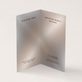 Faux Silver Metallic look Elegant Modern Monogram Visitekaartjes (Binnen)