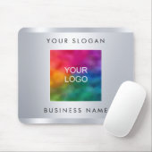 Faux Silver Metallic look voegt uw zakelijke Logo  Muismat (Met muis)