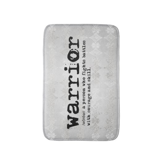 Faux Silver Metallic Warrior Definitie Badmat (Voorkant Verticaal)