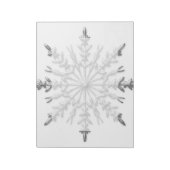 Faux Silver Metallic Winter Snowflakes Notitieblok (Gedraaid)