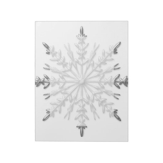 Faux Silver Metallic Winter Snowflakes Notitieblok (Gedraaid)