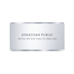  Faux Silver Modern Simple Sjabloon Etiket