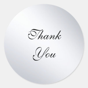 Faux Silver Modern Sjabloon dank u tekst Elegant Ronde Sticker