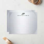 Faux Silver Monogram Simple Élégant Modèle Top (Devant/Arrière en situation)