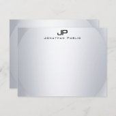 Faux Silver Monogram Simple Élégant Modèle Top (Devant / Derrière)