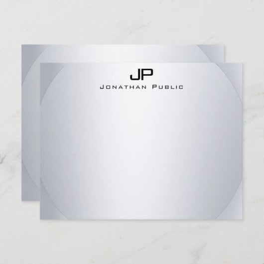 Faux Silver Monogram Simple Élégant Modèle Top (Devant / Derrière)