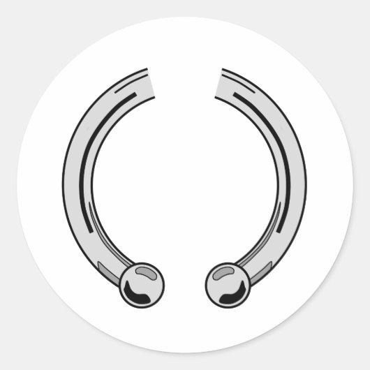 Faux Silver Piecing Ronde Sticker (Voorkant)