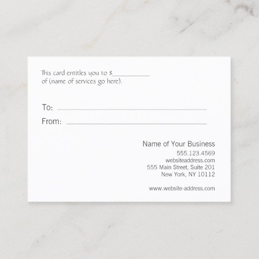 Faux Silver Sequins Black Salon Certificat cadeau (Dos)