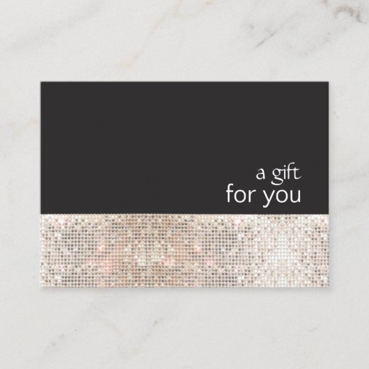 Faux Silver Sequins Black Salon Certificat cadeau (Devant)