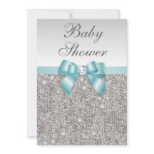 Faux Silver Sequins Blauwgroen blauw Baby shower