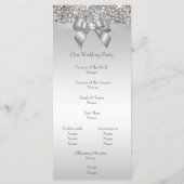 Faux Silver Sequins Bow Wedding Programme (Dos)