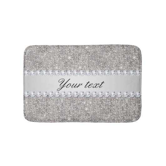 Faux Silver Sequins en Diamonds Badmat (Voorkant)