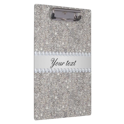 Faux Silver Sequins en Diamonds Klembord (Rechts)