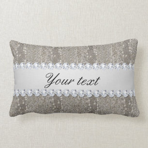 Faux Silver Sequins en Diamonds Kussen
