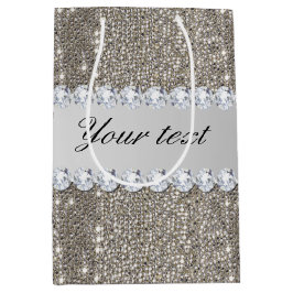 Faux Silver Sequins en Diamonds Medium Cadeauzakje