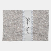 Faux Silver Sequins en Diamonds Theedoek (Horizontaal)