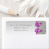 Faux Silver Sequins Radiant Orchid Bow and Diamond Etiket (Insitu)