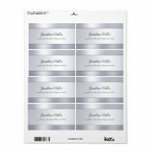 Faux Silver Sjabloon Modern Handgeschreven Script Etiket (Full Sheet)
