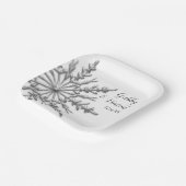 Faux Silver Snowflake Winter Wedding Papieren Bordje (Gebogen)