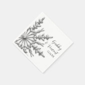 Faux Silver Snowflakes Winter Weddenschap Servet (Hoek)