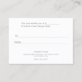 Faux Silver Stripe Moderne Beauté Certificat cadea (Dos)