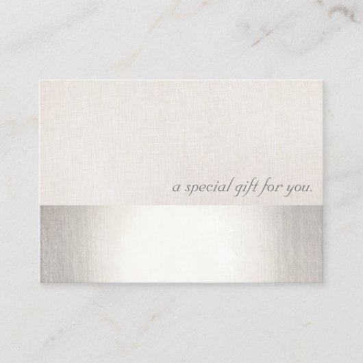 Faux Silver Stripe Moderne Beauté Certificat cadea (Devant)