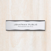 Faux Silver Trendy Eenvoudige Sjabloon Deurbordje (Voorkant)