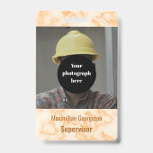 Faux Sinaasappel Marmer ID Badge (Voorzijde)