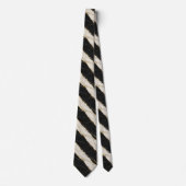 Faux soie cravate | Marbre noir, blanc et or (Devant)