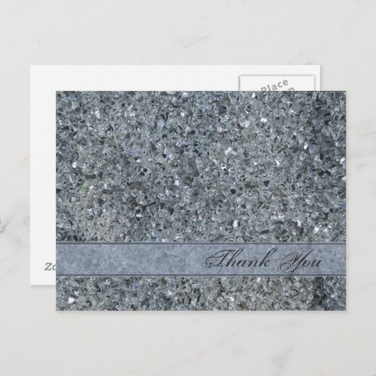 Faux Sparkle Bedankt Briefkaart (Voorkant / Achterkant)