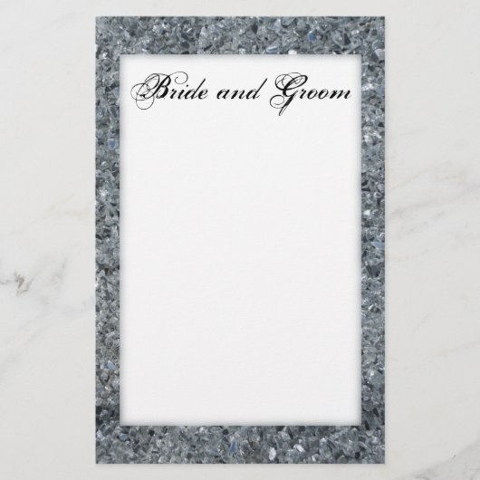 Faux Sparkle Bruiloft Briefpapier (Voorkant)
