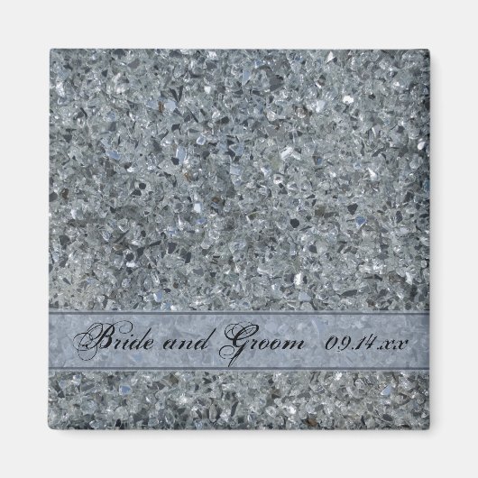 Faux Sparkle Bruiloft Magneet (Voorkant)