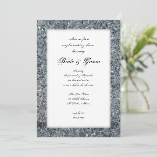 Faux Sparkle Couples Wedding shower Invitation (Debout devant)