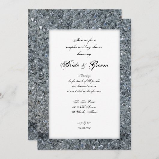Faux Sparkle Couples Wedding shower Invitation (Devant / Derrière)