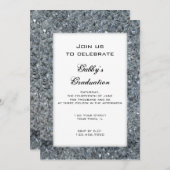 Faux Sparkle Graduation Party Invitation (Devant / Derrière)