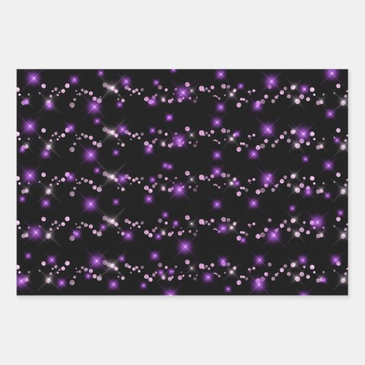 faux sparkle paarse pattern inpakpapier vel (Voorkant 3)