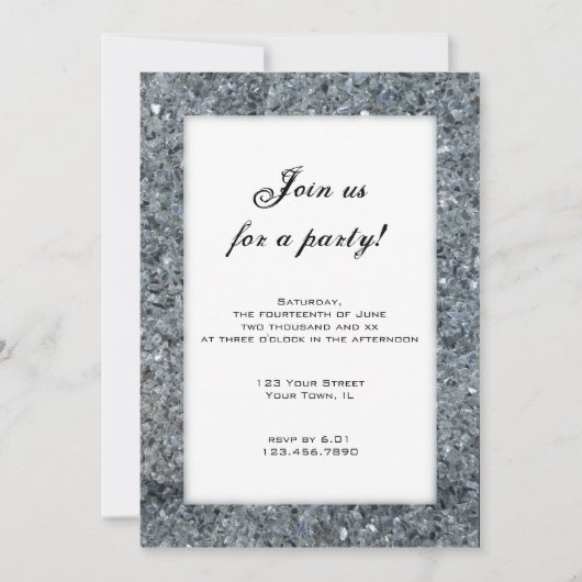Faux Sparkle Party Invitation Kaart (Voorkant)