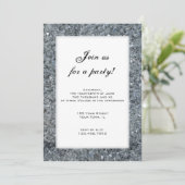 Faux Sparkle Party Invitation Kaart (Staand voorkant)