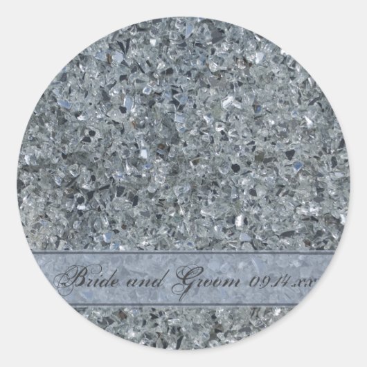 Faux Sparkle Wedding Envelope Seals Ronde Sticker (Voorkant)